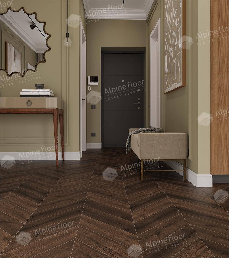 SPC ламинат Alpine Floor Chevron Alpine ECO 18-12 Дуб Мокка Chevron